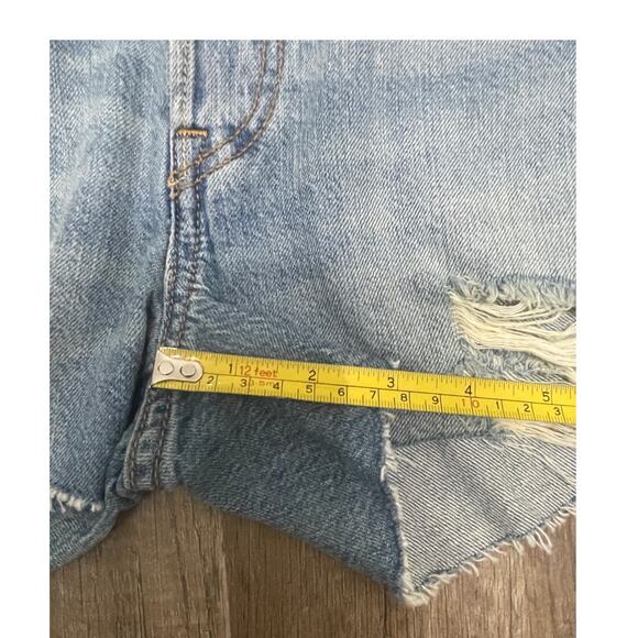 Levi's 501 High Rise Patchwork Denim Shorts - Size 26 - Picture 10 of 10